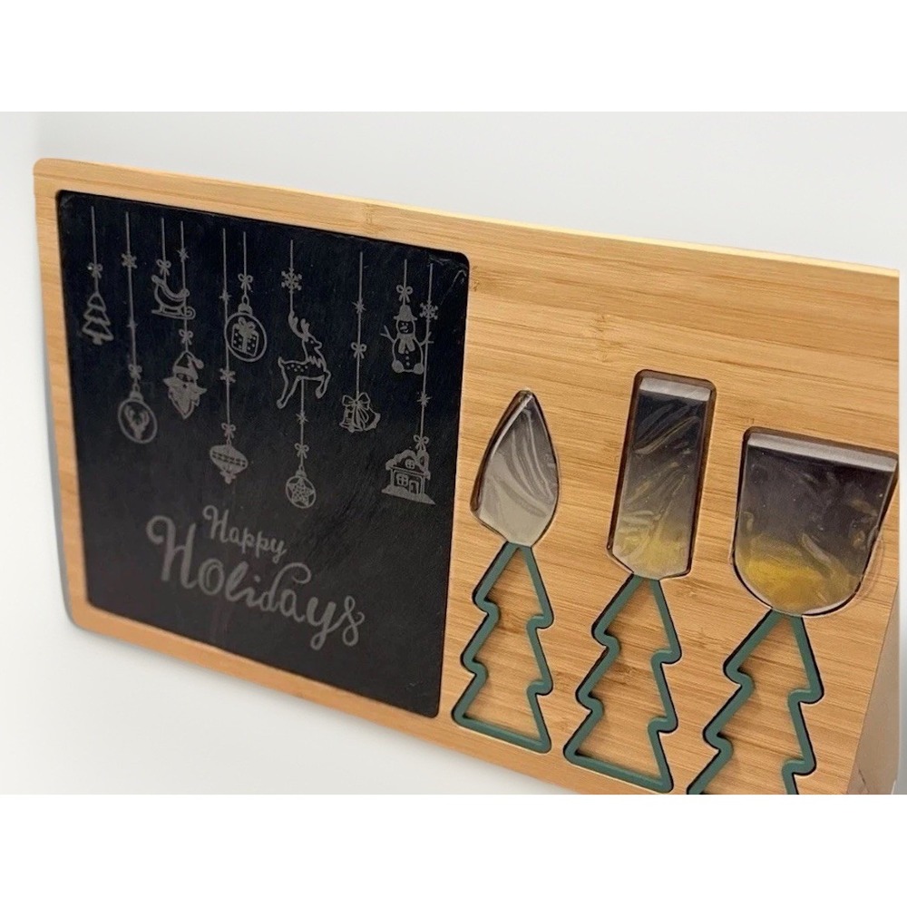 Christmas Cutting Board Wood Slate Charcuterie Kitchen Decor Harry David MCM